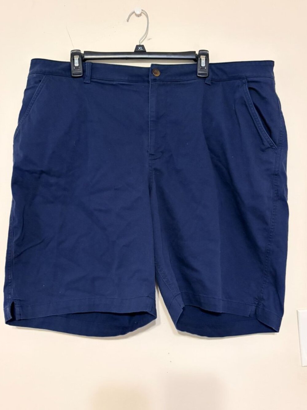 Women's L.L. Bean Navy Blue Comfort Stretch Shorts Chino Bermudas 9" Inseam 20W